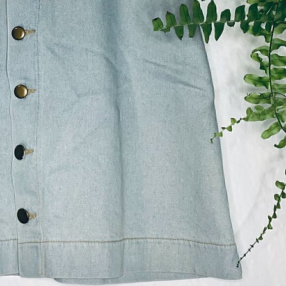AMERICAN APPAREL | DENIM BUTTON FRONT A-LINE MINI #FML130014 - Picture 3 of 5